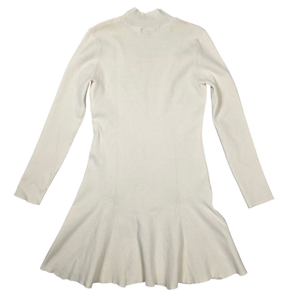 Lulus Cream Ribbed Turtleneck‎ Midi Sweater Dress Size M Women